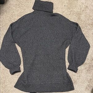 Gray Oversized Turtleneck Sweater